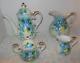 Tea Pot Forget Me Not Hand Painted, Pitcher, Sugar & Cream Set 6 Pc