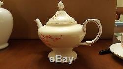 Tea Pot set with 4 cup and saucer Rare Imperial Garden Crown Stafford-shire