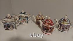 Tea Pots Vintage Set Of 5