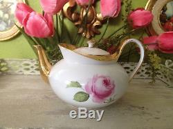 Tea Rose Early 1900s Meissen Pink Rose Tea Pot for One