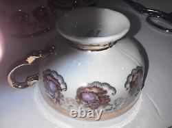 Tea Set Bavaria Germany Courting Couple Tea Pot Cream Sugar 6 Cup Saucers gold