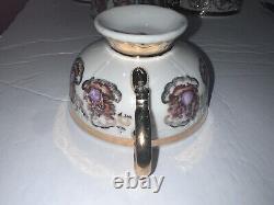 Tea Set Bavaria Germany Courting Couple Tea Pot Cream Sugar 6 Cup Saucers gold