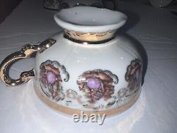 Tea Set Bavaria Germany Courting Couple Tea Pot Cream Sugar 6 Cup Saucers gold