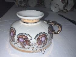 Tea Set Bavaria Germany Courting Couple Tea Pot Cream Sugar 6 Cup Saucers gold