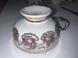 Tea Set Bavaria Germany Courting Couple Tea Pot Cream Sugar 6 Cup Saucers gold