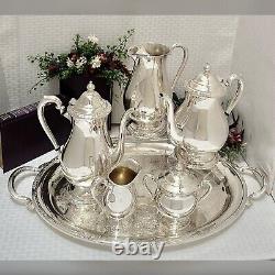 Tea Set Camille Silver Plated I. S. Tea & Coffee Service Set with Tray 6 Pc Set