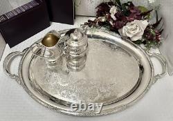 Tea Set Camille Silver Plated I. S. Tea & Coffee Service Set with Tray 6 Pc Set