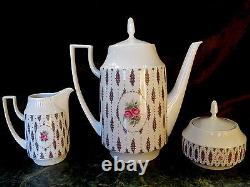 Tea Set Coffee Tea Pot Sugar Creamer 5 Cups Saucers PIRKENHAMMER CZECHOSLOVAKIA