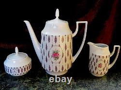 Tea Set Coffee Tea Pot Sugar Creamer 5 Cups Saucers PIRKENHAMMER CZECHOSLOVAKIA