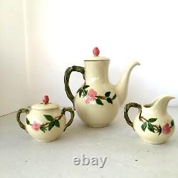 Tea Set FRANCISCAN Desert Rose Teapot Creamer Sugar 2 Cups 2 Saucers Ca USA