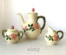 Tea Set FRANCISCAN Desert Rose Teapot Creamer Sugar 2 Cups 2 Saucers Ca USA