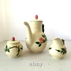 Tea Set FRANCISCAN Desert Rose Teapot Creamer Sugar 2 Cups 2 Saucers Ca USA