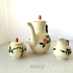 Tea Set FRANCISCAN Desert Rose Teapot Creamer Sugar 2 Cups 2 Saucers Ca USA