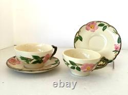 Tea Set FRANCISCAN Desert Rose Teapot Creamer Sugar 2 Cups 2 Saucers Ca USA