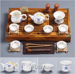 Tea Set Geyao Porcelain Tea Pot Cups Solid Wood Tea Tray Luxury Chinese Tea Set