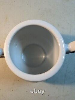 Tea Set Noritake Ireland Tea Pot Cream Sugar Lid Patience White Blue Silver trim