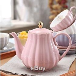 Tea Set Teapot Pack Cups Pitcher Saucer Service Porcelain Kitchen Vintage Home