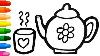 Tea Sets Drawing And Coloring Cup Teapot Toy Learn Colors For Kids Toddlers