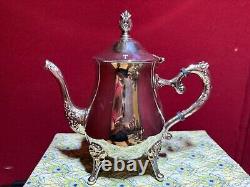 Tea coffee set vintage silver plated RR Roger's cups made in Indonesia 7pc set