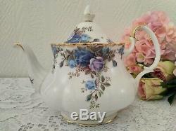 Tea pot Moonlight Rose Royal Albert Medium floral english set England porcelain
