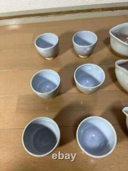 Tea set Japanese Pottery of Hagi #1637 tea pot/Cup6/Bowl2 set of 9 Tea set