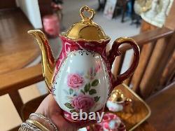 Tea set porcelain from Germany hand-painted 22 karat gold trim
