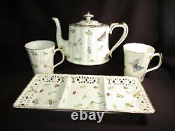 Teapot Mugs & Dessert Cookie Cheese Cracker Tray Garden Whispers Skye Mcghie