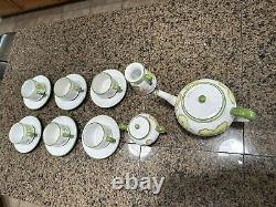 Teapot Or Coffee + Sugar Creamer W Lid & 6 Cups Saucers Casa Do Artesao Portugal