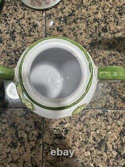 Teapot Or Coffee + Sugar Creamer W Lid & 6 Cups Saucers Casa Do Artesao Portugal