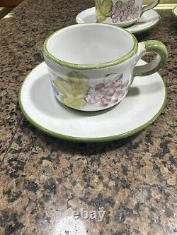 Teapot Or Coffee + Sugar Creamer W Lid & 6 Cups Saucers Casa Do Artesao Portugal