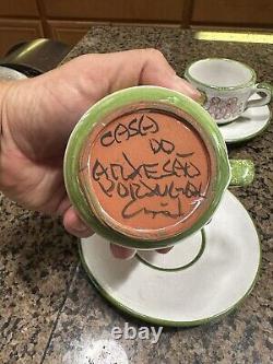 Teapot Or Coffee + Sugar Creamer W Lid & 6 Cups Saucers Casa Do Artesao Portugal