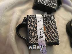 Teapot Set 4 Tea Cups Signed Ben Behunin Modern Teapot Mosaic Stain Glass