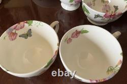 Teapot Set Flower Sweet Pea Butterfly Creamer England Rob Turner Cup Saucer Suga