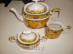 Teapot, creamer, sugar bowl, Gracie china, Yellow Dynasty. Mint condition