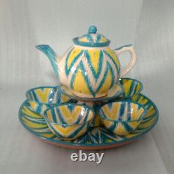 Teapot set 6, Uzbek set art, Coffee and tea cup, Tradional art, Small cups