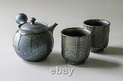 Teapot with Filters (230ml) and Two Cups Set Japanese Tea Set, Teaware