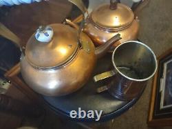 Teapots and cup, 2 tea pots cup. Copper as a set