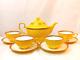 Teavana Exclusive Collection Yellow Teapot With Cups And Saucers 9 Pc Set Ch