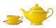 Teavana Noble Poppy Yellow Bone China Tea Set Teapot, Tea Cups, Saucers