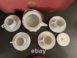 Teavana Orchid Tea Set Bisque Porcelain Tea Pot, Cup, Saucers