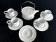 Teavana Orchid Tea Set Bisque Porcelain Tea Pot, Cup, Saucers Check Condition