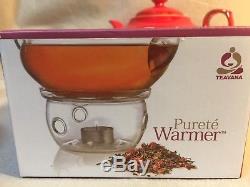 Teavana Red 9 pieces (4 tea cups, 4 saucers, Tea pot) Bone China Tea Set +Bonus