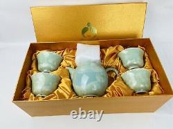 Teavana Tea Pot Set Jade Green Pearl New In Box