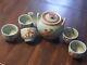 Teavana Tea Set Of 5 Teacups & Tea Pot Light Blue Teal Fine Stoneware Japan Rare