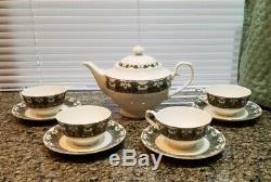 Teavana teapot tea set NWOT art deco egyptian white gold green 9 pcs