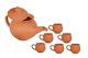 Terracotta Tea Kettle With Lid And Tea Cup Set, Handmade Earthen Clay Pot Kettle