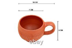 Terracotta Tea Kettle with Lid and Tea Cup Set, Handmade Earthen Clay Pot Kettle