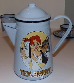 Tex Avery Demons And Merveilles Complete 1996 Tea Set Droopy Red Hot