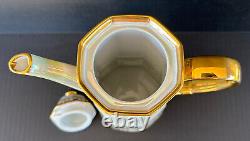 Thai Benjarong Porcelain Tea Set Handpainted 18k Gold Teapot Sugar Creamer Tray