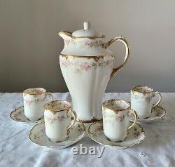 Theodore Haviland LIMOGES Coffee/Tea pot Set Pink Morning Glory Sch 855B